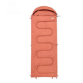 Outdoor cotton sleeping bag quilt rolled up, shown in ochre and olive green colour options.
