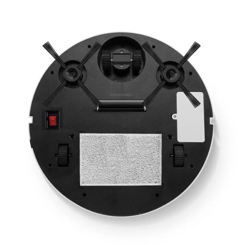 Black automatic sweeping robot with 28cm diameter and 6.8cm height for floor cleaning