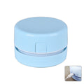 Blue and pink portable mini desktop vacuum cleaner for pencil shavings and small debris