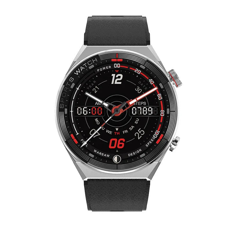 Ladies smart watch with 1.5-inch full circle screen, Bluetooth calling, heart rate monitoring, IP67, silver or black strap