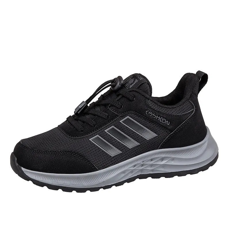 Men's and women's breathable mesh sneakers with elastic band slip-on design in multiple colours