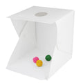 Mini folding studio set with dual LED light bar and six coloured background cloths, 40x40x40cm