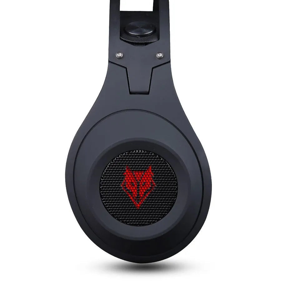 NUBWO N2 black and silver over-ear gaming headset with boom microphone and volume control on earcup.
