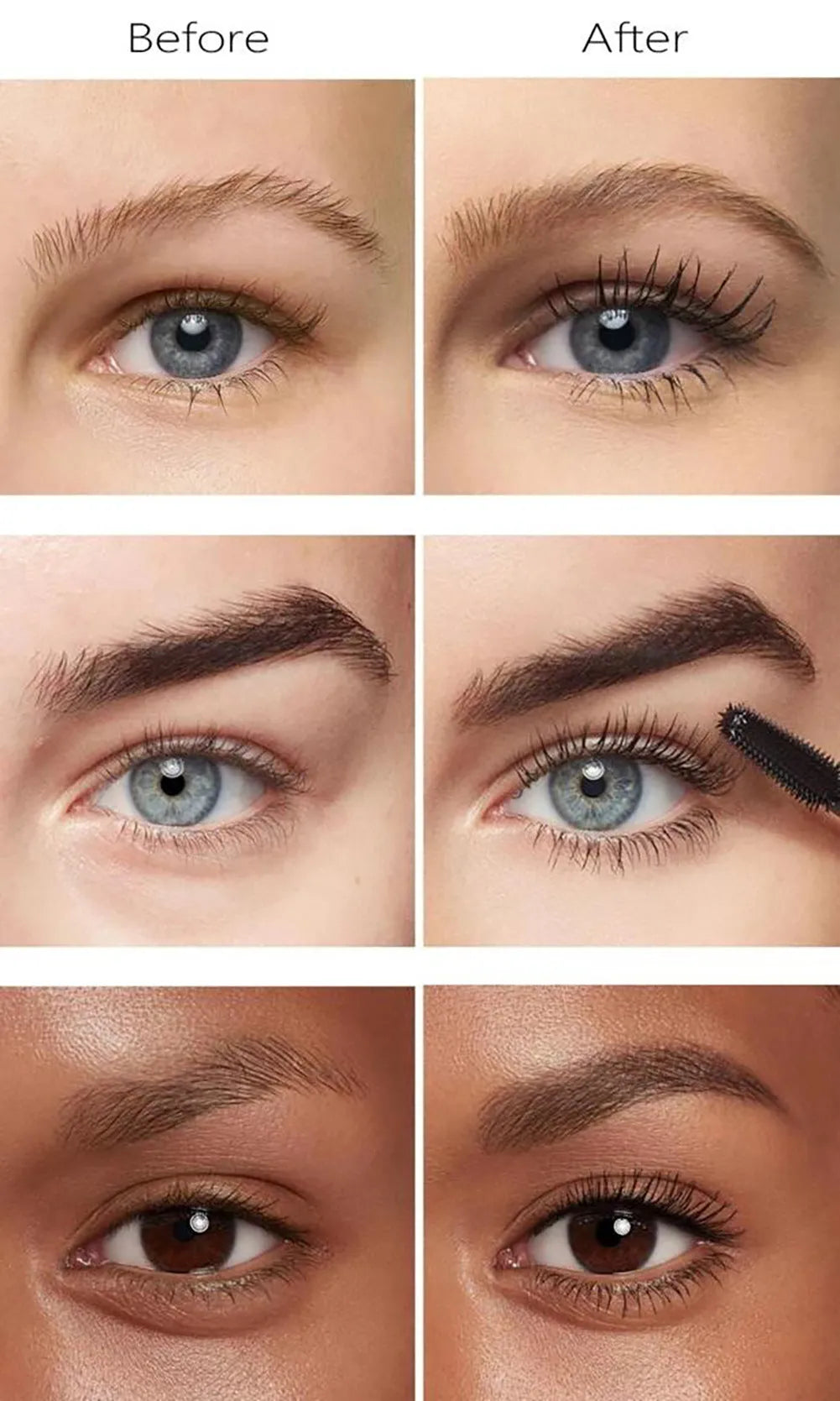 Professional Full Waterproof Eyelash Mascara in Black 8g tube with volume wand