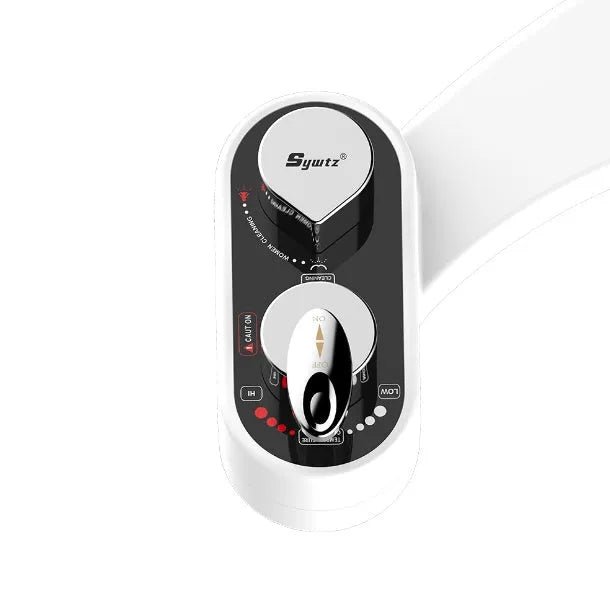 Self-cleaning bidet toilet spray attachment with dual nozzles and heated seat