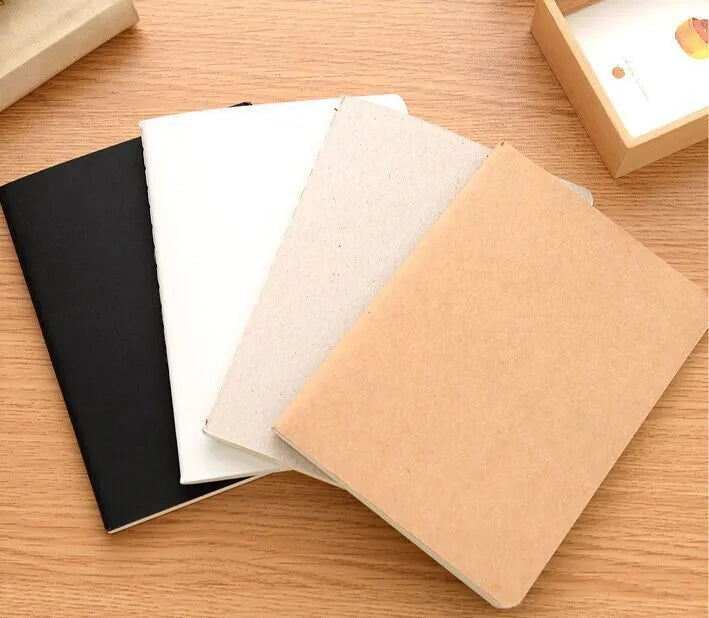 Retro plain colour graffiti sketchbook in black, white, cowhide, or grey cover.