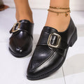 Women's slip-on shoe with a decorative bow on a pointed toe, available in buckle big bow or small bowknot styles.
