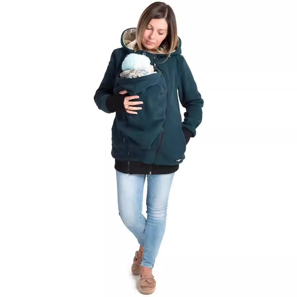 Red loose polar fleece sweater for women with long sleeves