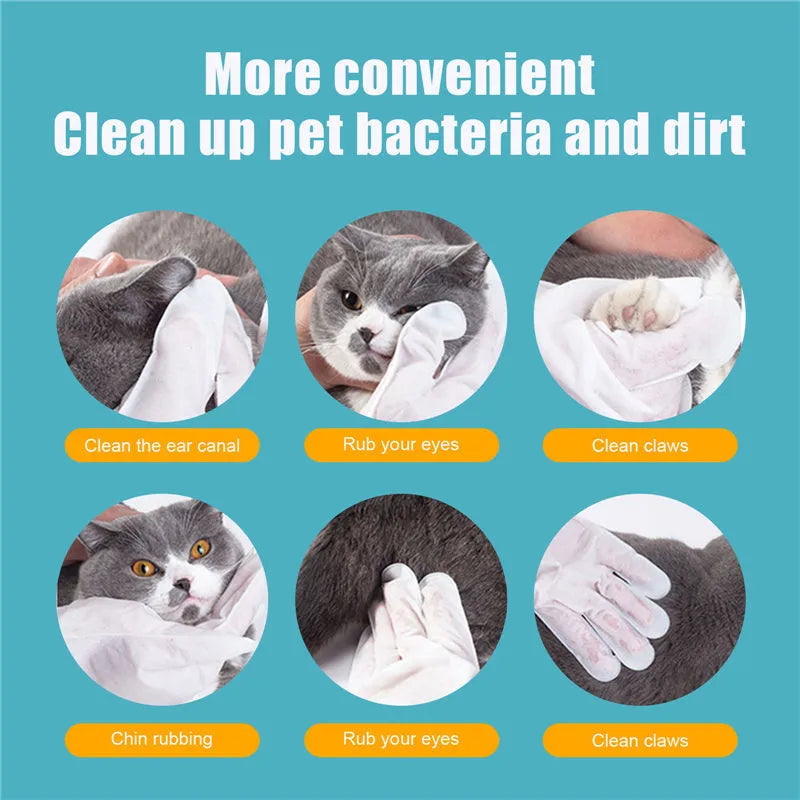 Bag of 6 disposable aluminium foil gloves for pet grooming and no-bath cleaning