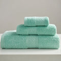 3-piece cotton towel set with square towel 33cm x 33cm, towel 32cm x 73cm and bath towel 70cm x 140cm in minimalist style