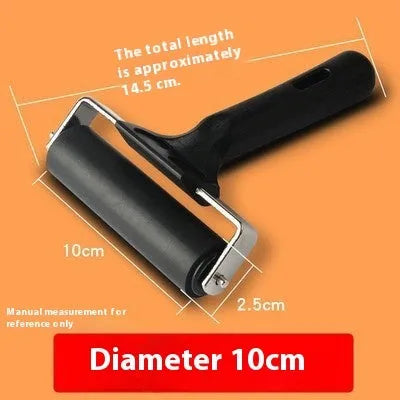 6cm black rubber paint roller brush tool with metal bracket for smooth even paint coverage