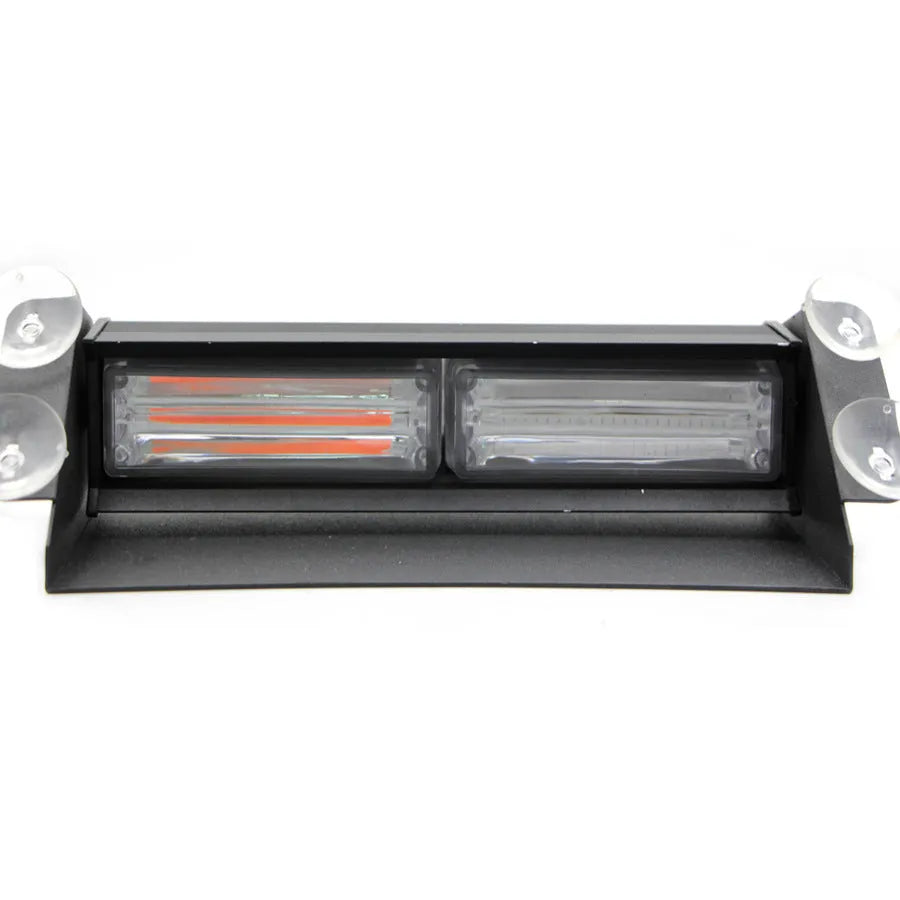 12V LED strobe light with aluminium housing and suction cup mount for car windscreen