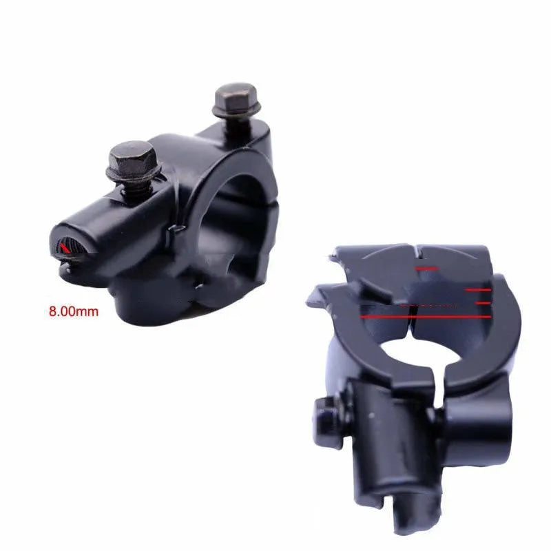 Aluminum alloy motorcycle rearview mirror base for GM models in black finish, 22mm diameter
