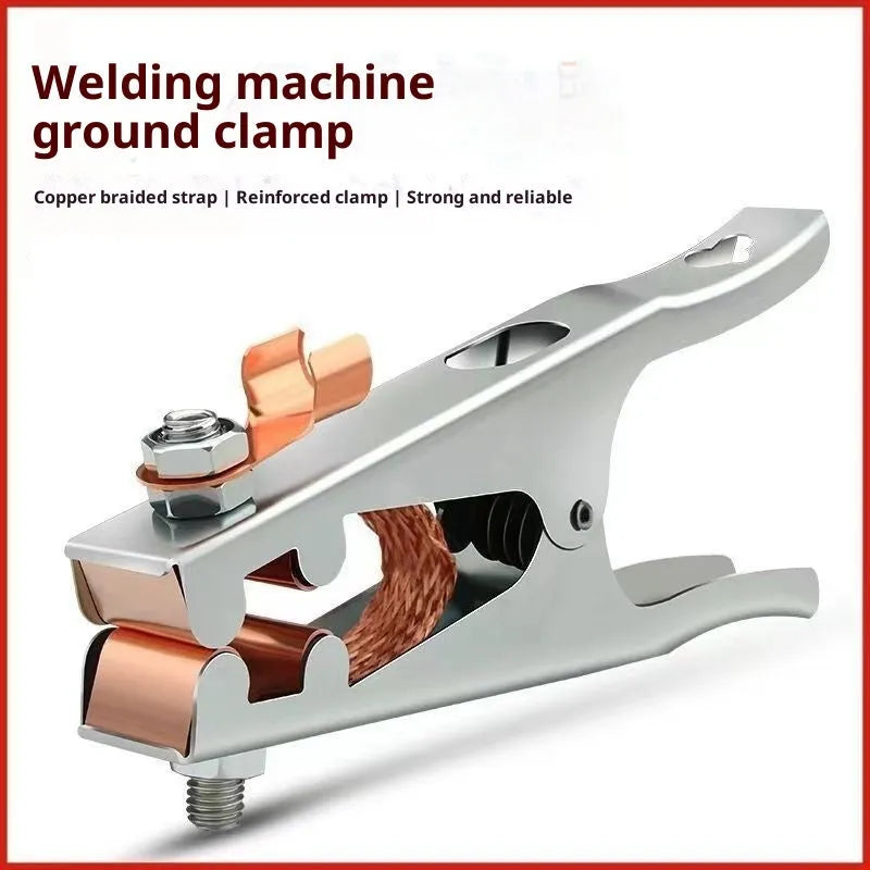 Ground copper ribbon welding iron wire clip with adjustable length, available in 300A to 1000A ratings