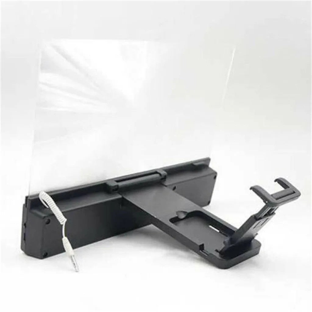 12-inch foldable mobile phone screen amplifier with adjustable gooseneck stand and audio speaker