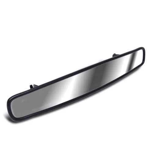 Black off-road wide-angle rearview mirror mounted on Polaris RZR roll cage