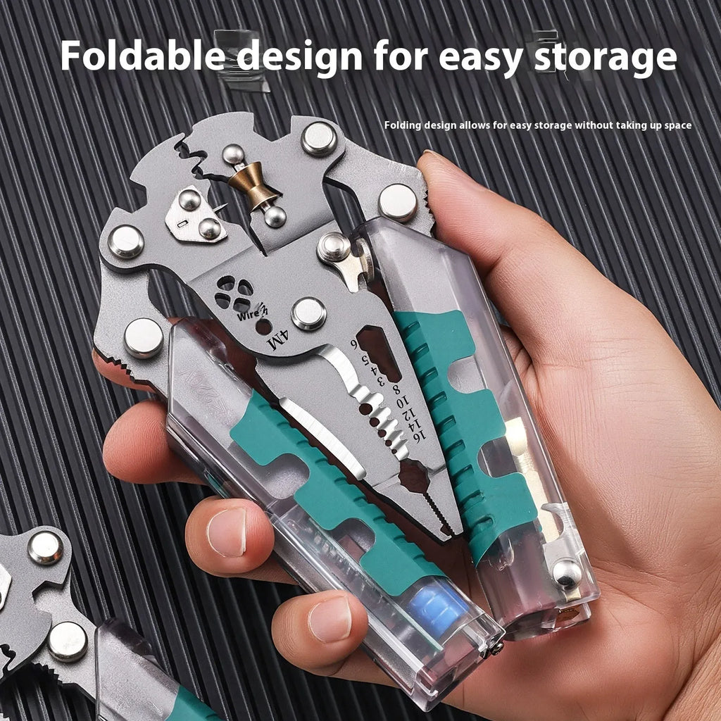 Electricians' pliers wire stripper with pointed design and rust prevention cutting edge