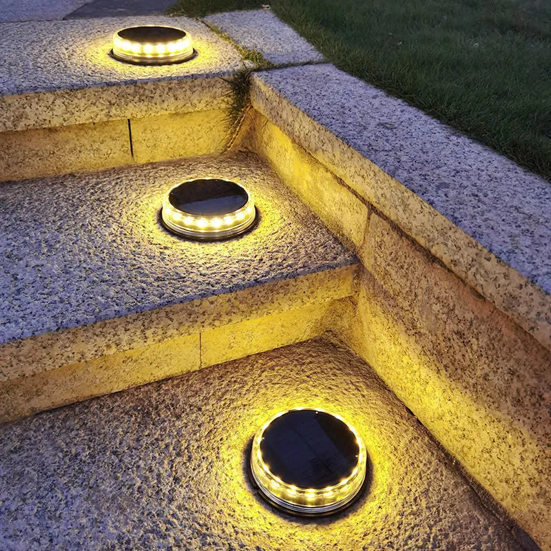 Solar buried light 121mm ABS AS ground lamp with 13lm warm white or colourful LED and automatic night operation