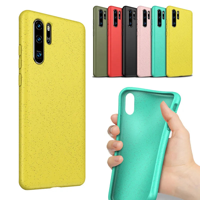 Huawei P30 mobile phone case in TPU material showing colour options.