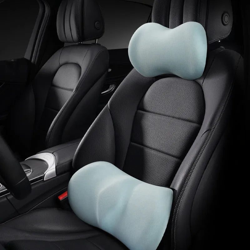 Car seat headrest pillow and lumbar support pillow set in five colour options