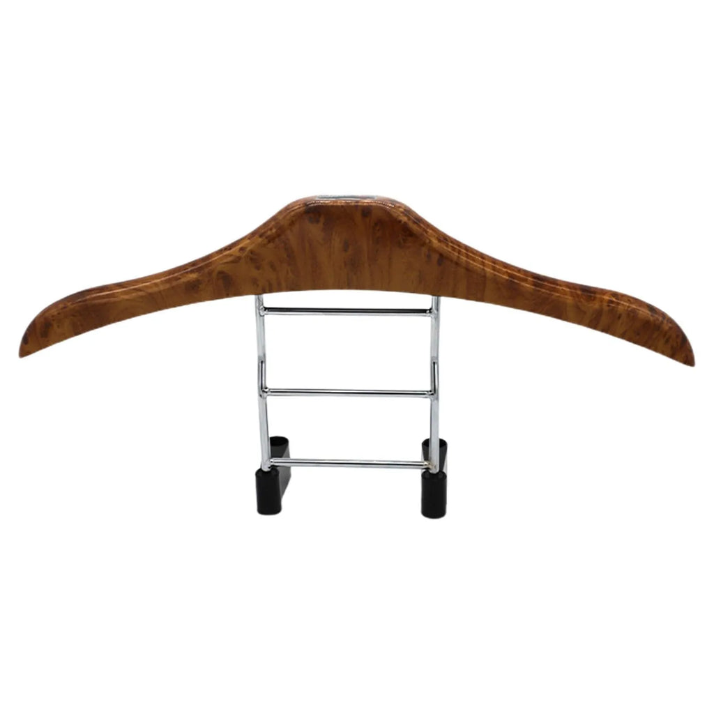 Wood yellow stainless steel car clothes hanger mounted on vehicle headrest