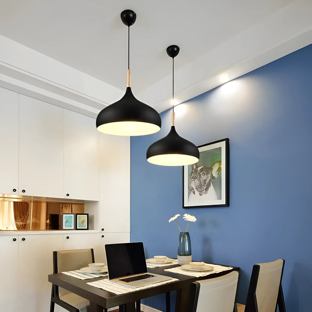 Modern zinc alloy fishline pendant chandelier with adjustable cord in a choice of six colours.