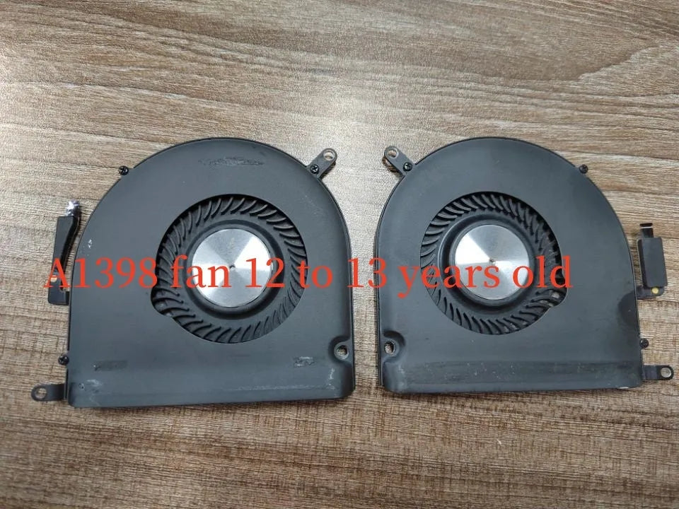 A1398 internal cooling fan for MacBook laptop models MC975 and MC976.