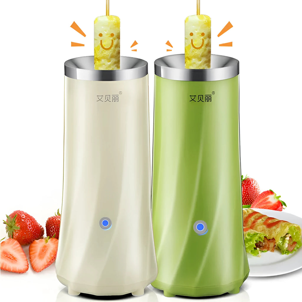 Beige coloured compact automatic mini breakfast machine on kitchen counter