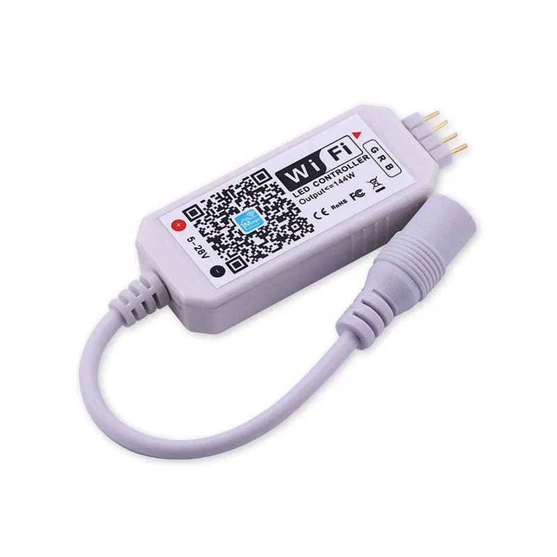 White WiFi light bar controller for RGB LED strips with three-channel control
