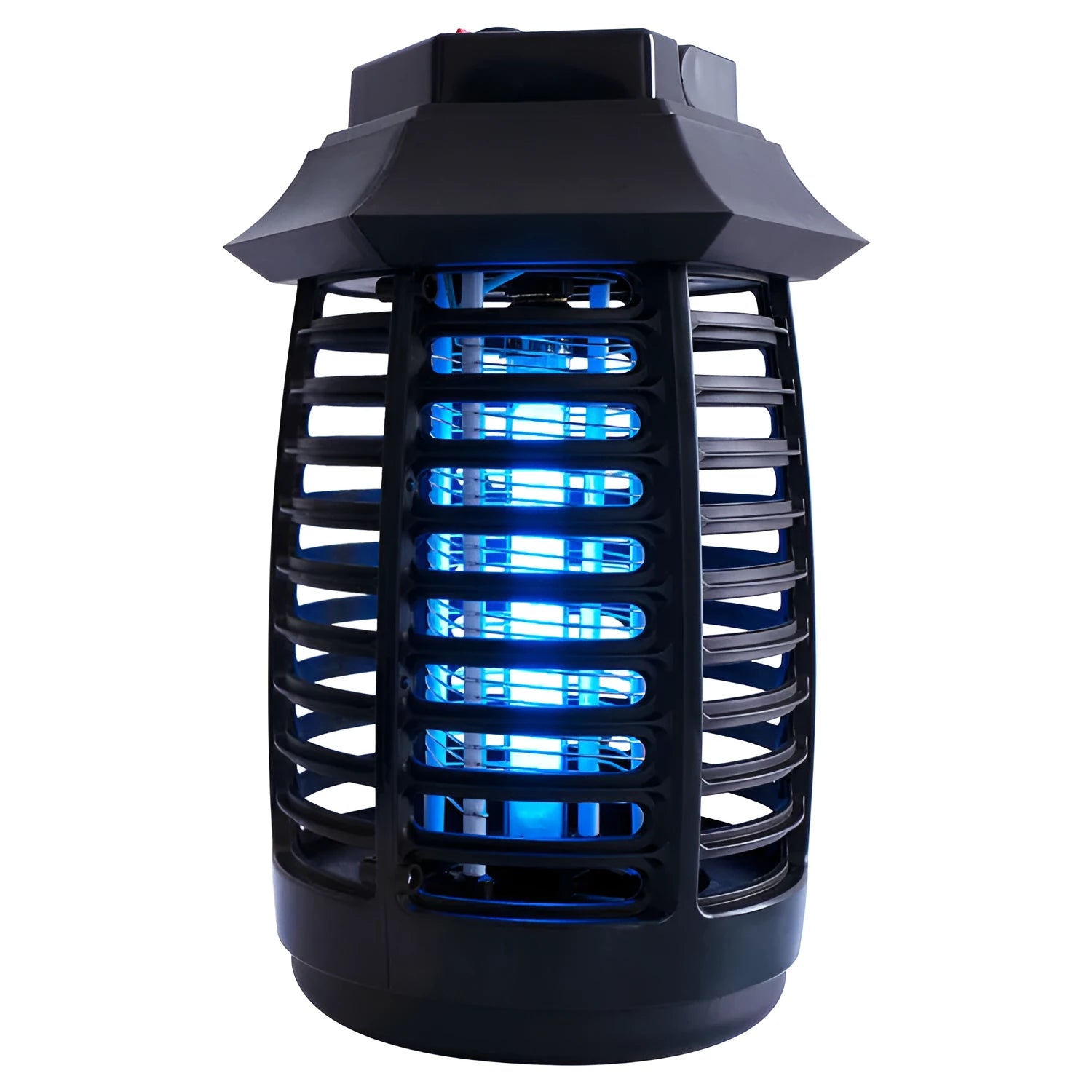 Black aromatherapy mosquito lamp with plug adaptors for multiple regions.