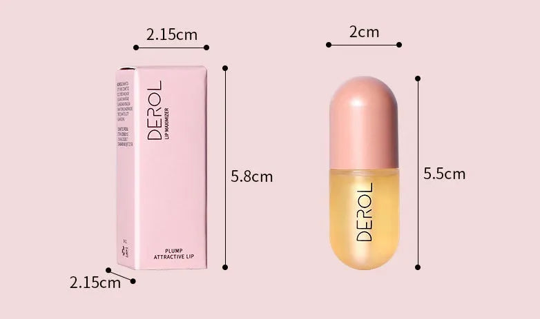 Clear lip plumper oil 5.5ml in light yellow with reflective shine