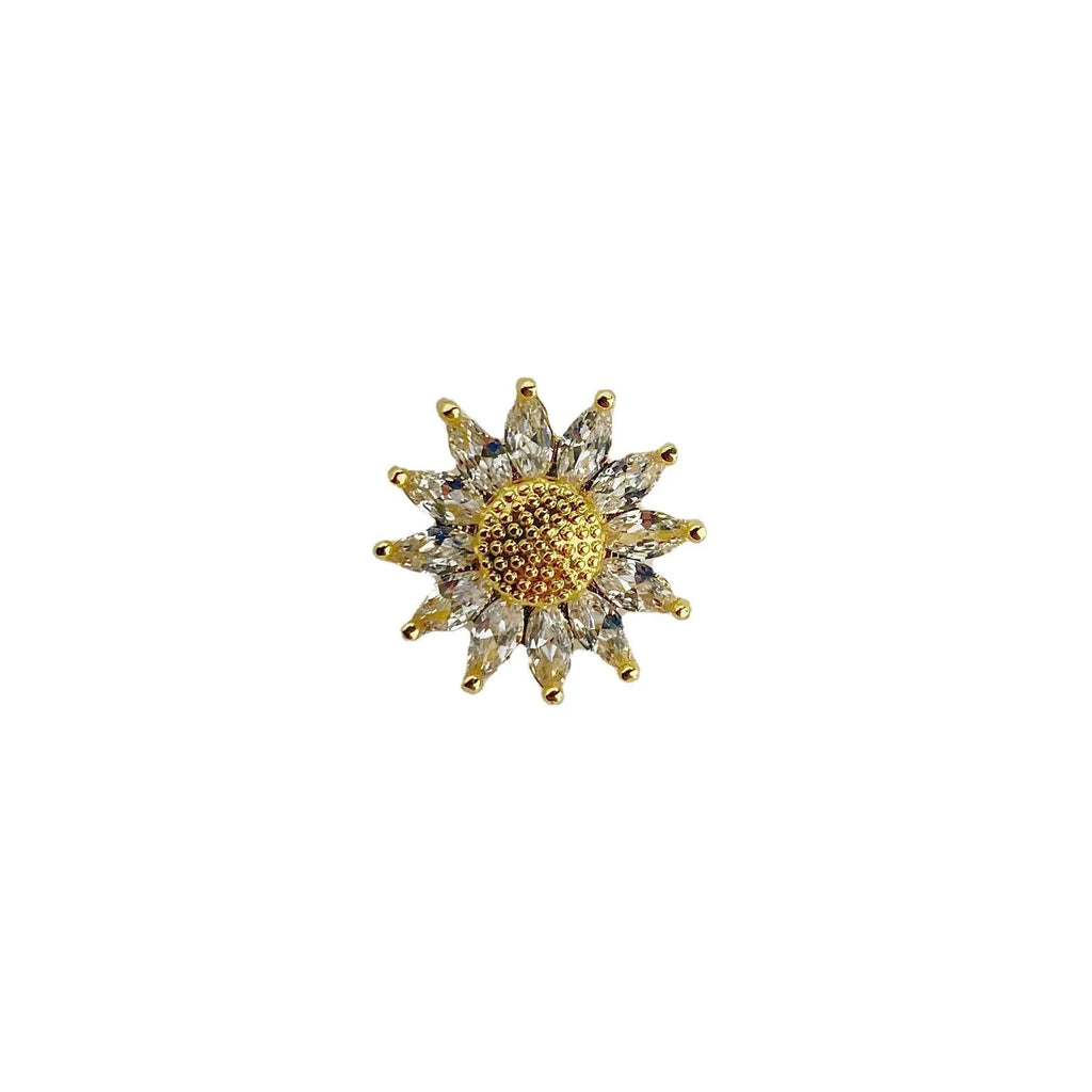 Copper geometric brooch with electroplating finish in women's decorative clothing accessory