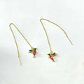 Bird hanging long style earrings with mixed zirconium wing design in alloy construction
