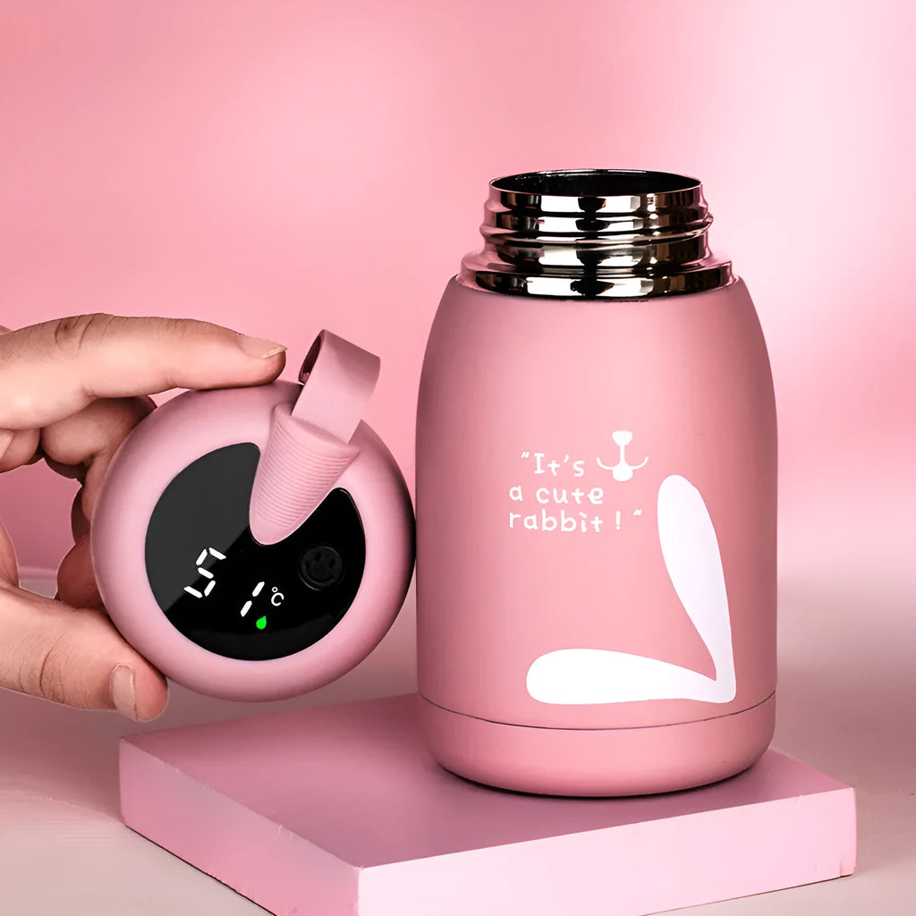 350ml intelligent thermos bottle with temperature display, 304 stainless steel, leak proof sealing, sliding cover, insulated handle