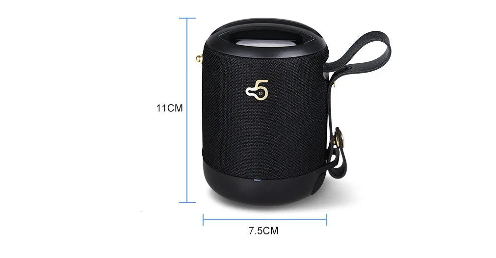 Compact waterproof Bluetooth speaker in multiple colours with a carrying strap.