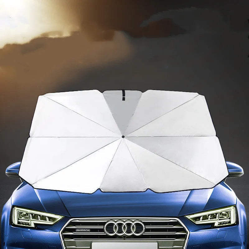 Car front sunshade in silver tape, large 79x145cm and small 65x125cm, colour Parasol
