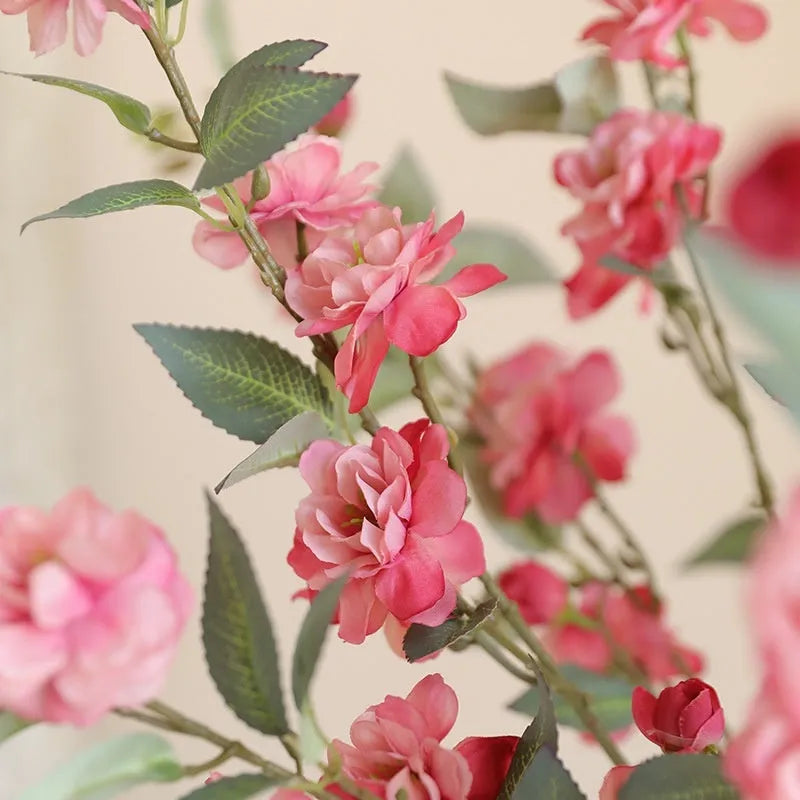 Single camellia simulation silk flower in autumn white for Chinese retro home decoration