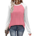 Long sleeve polyester t-shirt in black, blue, grey or pink with round neck and regular sleeves