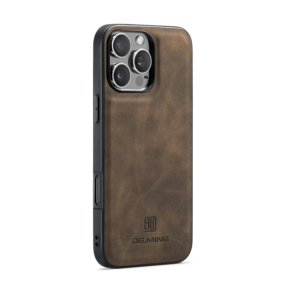 Magnetic card case in combination black with PU retro style and glass back for iPhone XR and iPhone 16 models