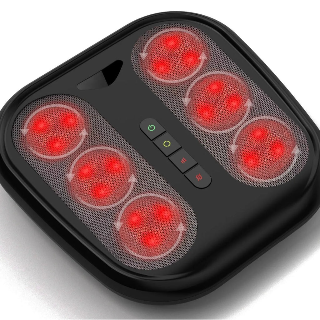 Multifunctional foot massager with infrared physiotherapy in black – includes kneading and reflexology massage functions