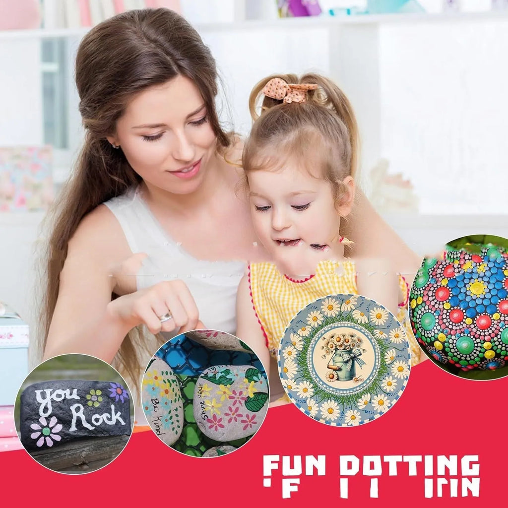 Embossed spot drill brush household five-piece set with sticker material and pivot drill tool pen