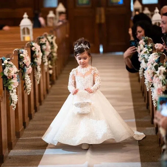 Children's princess dress in ivory white with bow and tulle tutu skirt, made from polyester, suitable for heights 80cm to 160cm