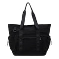Women's lightweight Oxford cloth travel bag for yoga and fitness in grey colour with letter pattern