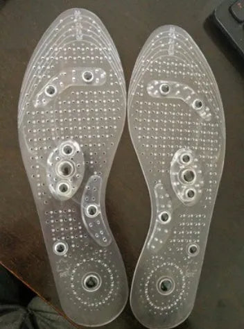 Transparent magnetic massage insole with multiple nodes for foot stimulation, 25cm female size