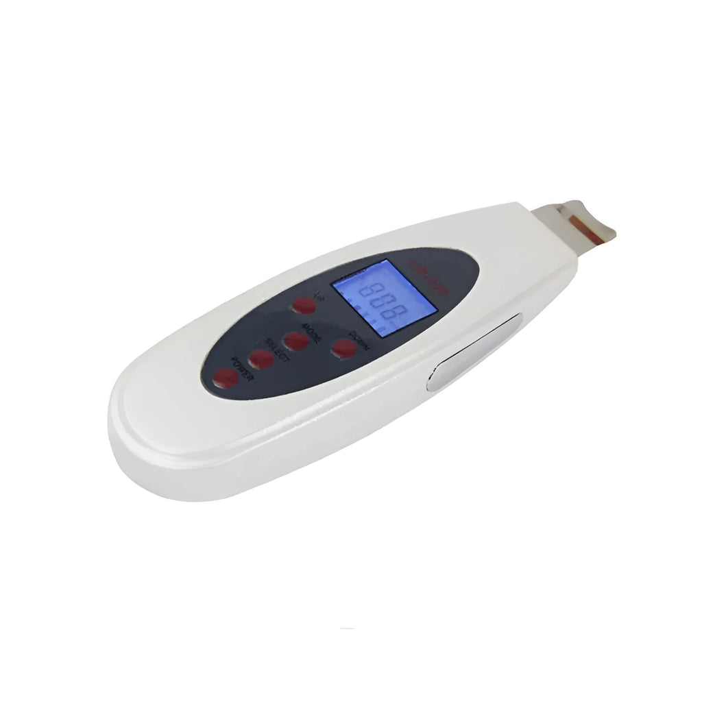White ultrasonic skin cleaner with 28000Hz vibration and mild heating for blackhead removal