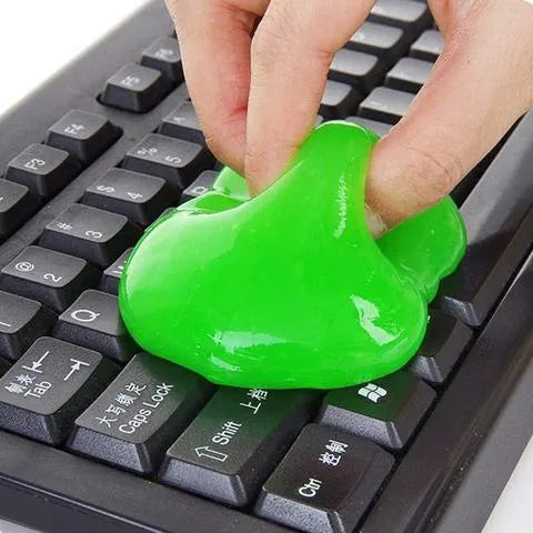 Blue Magic Cleaning Gel in a 160g box for dust removal on keyboards and car dashboards.
