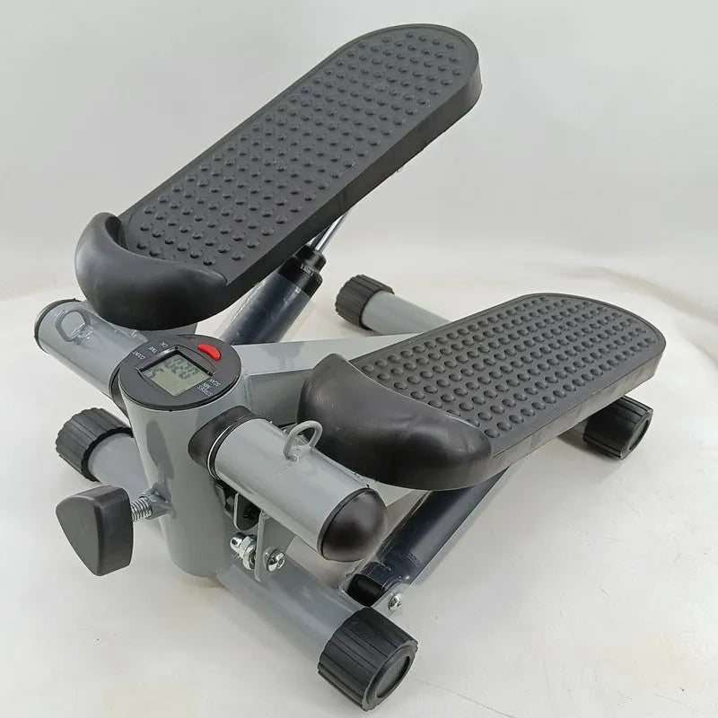 Silver grey hydraulic resistance mini treadmill pedal exerciser for home waist slimming.
