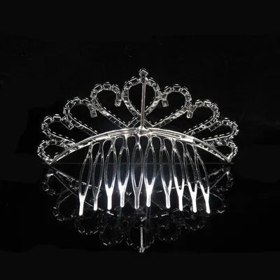 White rhinestone bridal crown headdress for women's wedding ceremony use