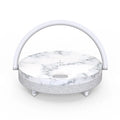 Multi-function wireless charging night light with touch control, ABS/PP body, marbling finish