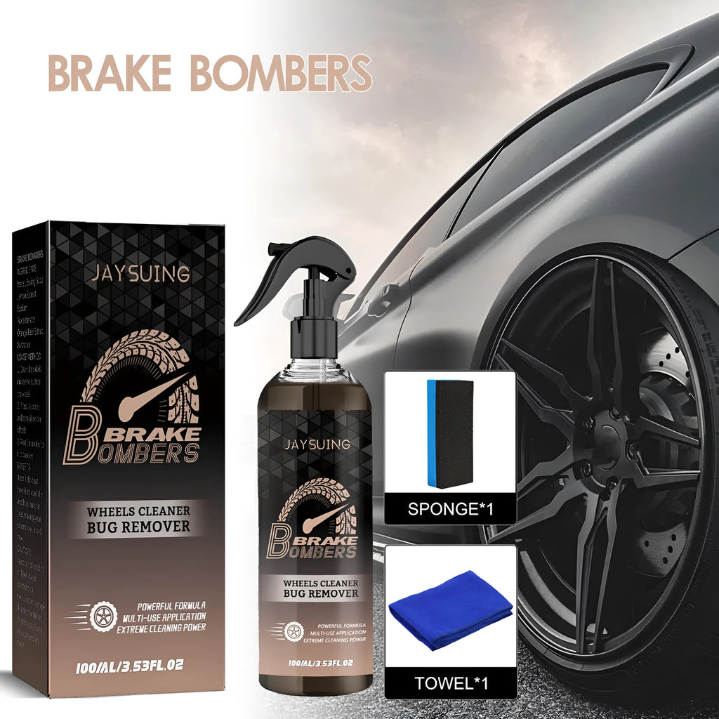 Brake disc cleanser kit with 100ml bottle, sponge, and cloth for car brake maintenance